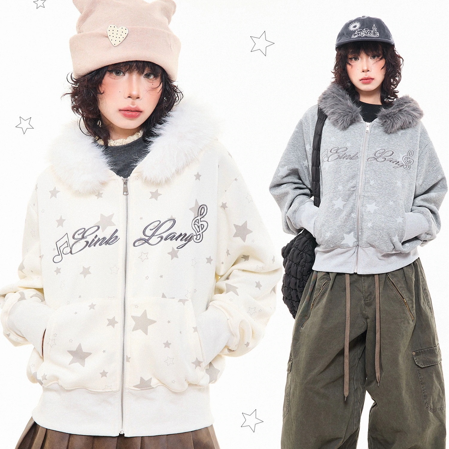 新発売2025 秋冬 韓国っぽ 防寒アウタートレンドファープリントアメカジレトロショートかわいい レディース羽織りブルゾンフード付きロング丈 長袖トップスカジュアルファッション系フルカラーダコーデトラ