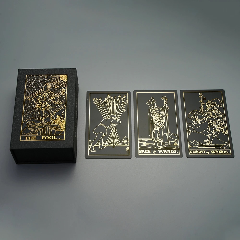 防水PVCオリジナルのタロットカード 初心者向けの素敵なブック付き ホログラフィック 78枚のクラシックなタロットデッキ