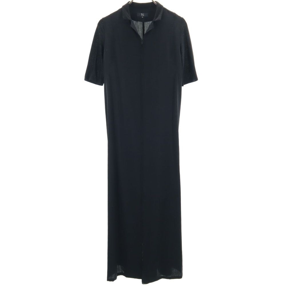 ワイズ 80s 日本製 半袖 ロングワンピース M ブラック Ys レディース