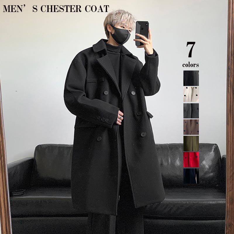 チェスターコート メンズ アウター ロングコート ビジネスコート 大きいサイズ ダブルコート 秋服 冬服 20代 30代 40代 50代 通勤 通学 冬コート 防寒コート 紳士服 仕事