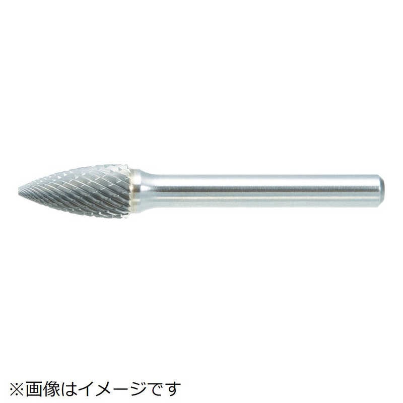 トラスコ中山　超硬バー トンガリ型 Φ16X刃長25X軸6 ダブルカット　TB4C160