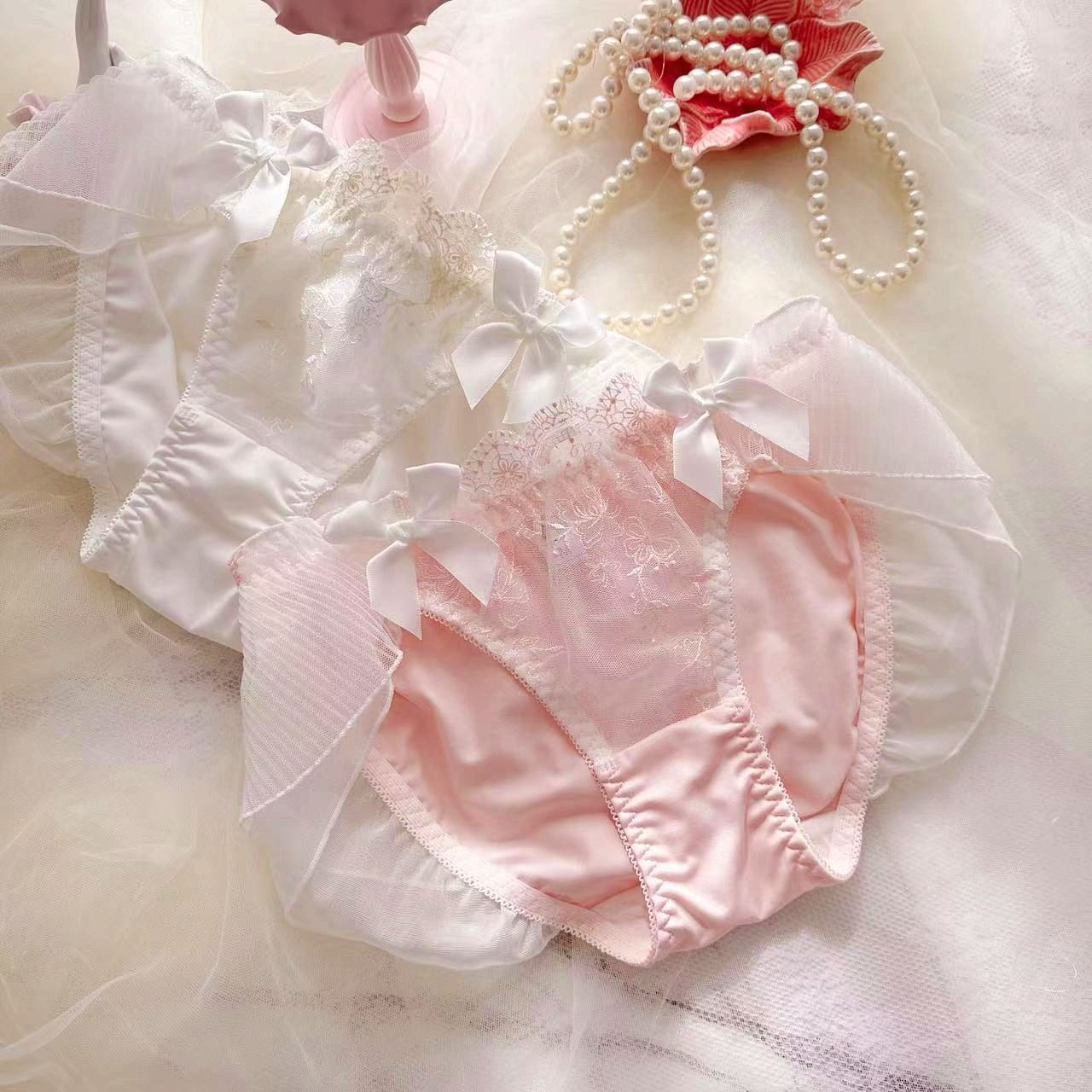 10個セット 小清新刺繍ミルクシルクフリル姫学生中腰三角少女可愛いレディースパンツ