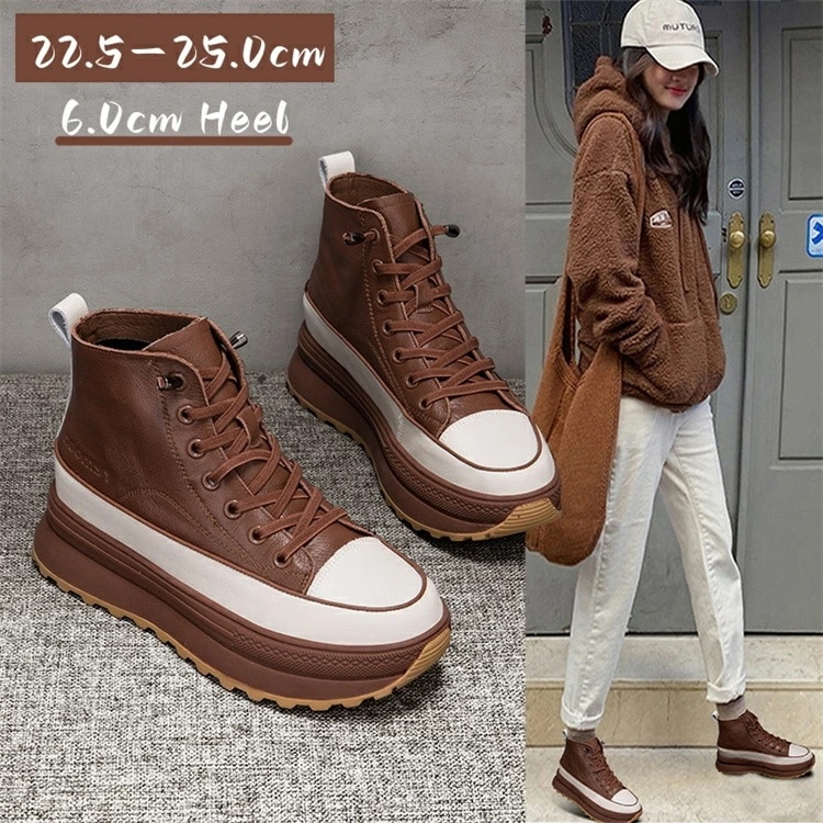 本革 厚底スニーカー レディース ダッドスニーカー スポーツ 靴 ヒール6cm 背が高くなる 身長アップ 厚底 スニーカー 通勤通 シューズ 夏 22.0cm-25.0cm 痛くない 歩きやすい 人気
