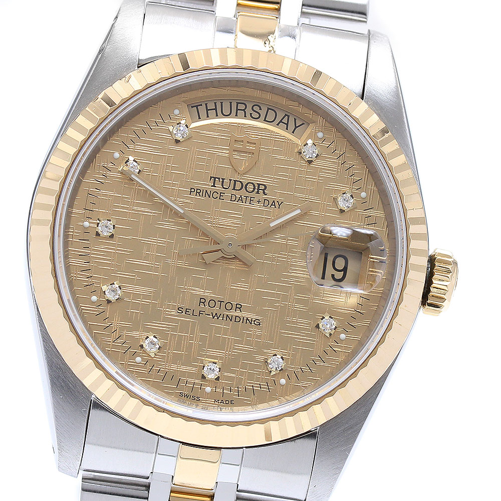 チュードル TUDOR 76213 プリンス デイトデイ 10Pダイヤモンド 自動巻き メンズ _890111【中古】 163,150円