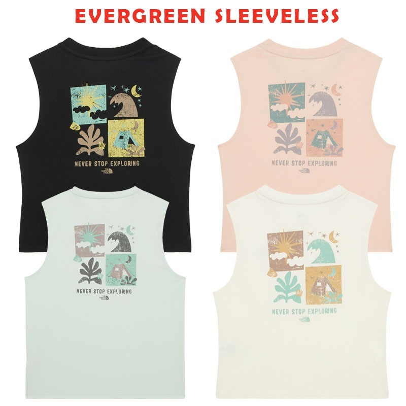 韓国正規品保証 関税負担なし NT7VR00A EVERGREEN SLEEVELESSデイリー 基本 着装 男子 女子 人気 韓国 ファッション 男女共用 アウトドア