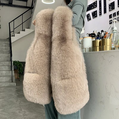 Qoo10 フェイクファーベストレディースベスト大き レディース服