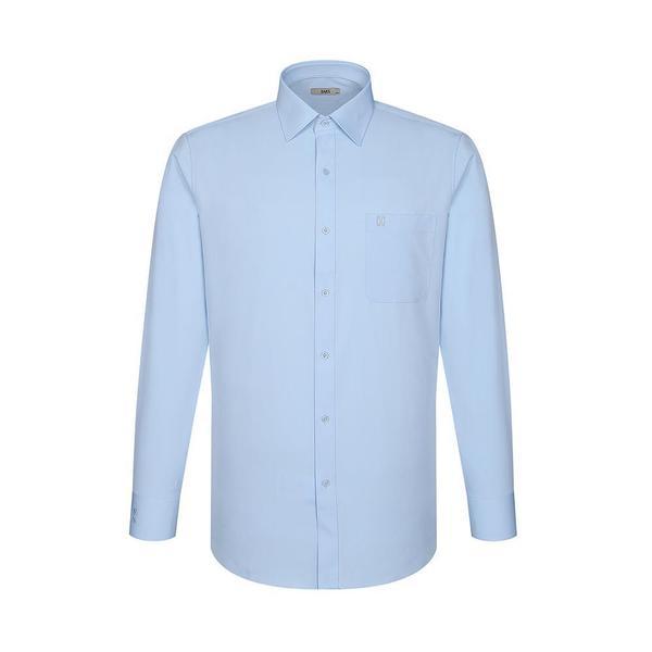 イージーケアソリッド長袖シャツ レギュラーフィット ブルー__DLA3SHDL101B1