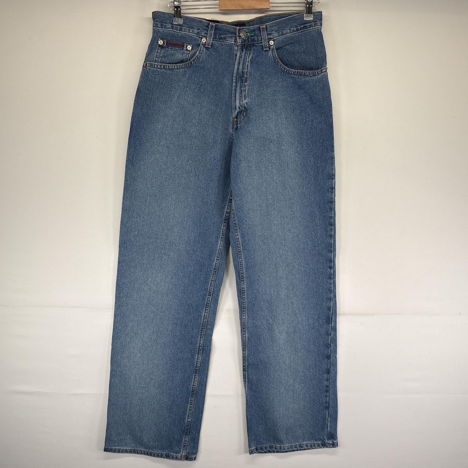 古着 美品 トミージーンズ TOMMY JEANS デニムパンツ ジーンズ ジーパン 5ポケット タグ付 フライヤー付 w31 L34 ブルー メンズ