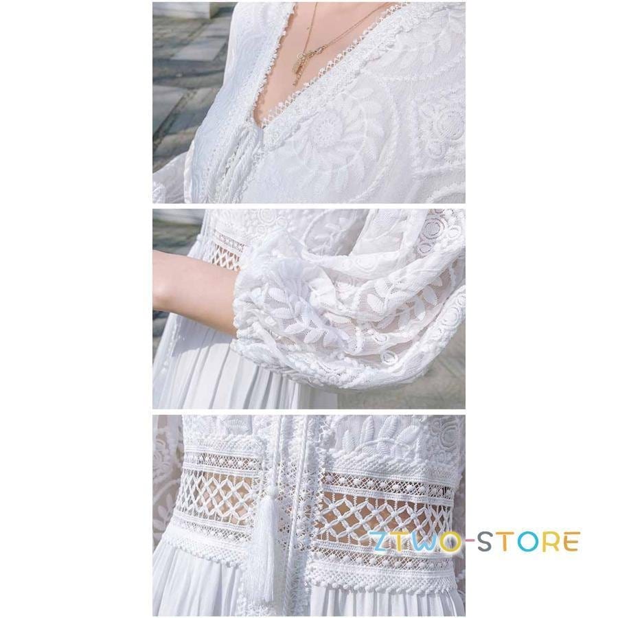 ワンピースドレスその他 ワンピースドレス小柄 肌見せ ハワイアン ハワイ リゾートワンピ ワンピース 夏ワンピース ボヘミア風 大人可愛い リゾートワンピース 白ワンピース