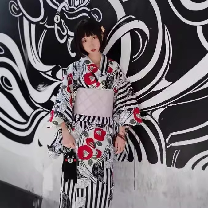 【送.料.無.料.急速発送】浴衣赤い椿小文桜正装セットフルセット着物