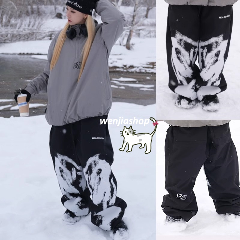 スノーボードウェア 2024 2025 単品パンツ メンズ レディース ズボン ゆったり 黒白 耐水20000mm ボトムス ウィンタースポーツ 韓国風 防水 スノーウェア スキーウェア スノボウェア