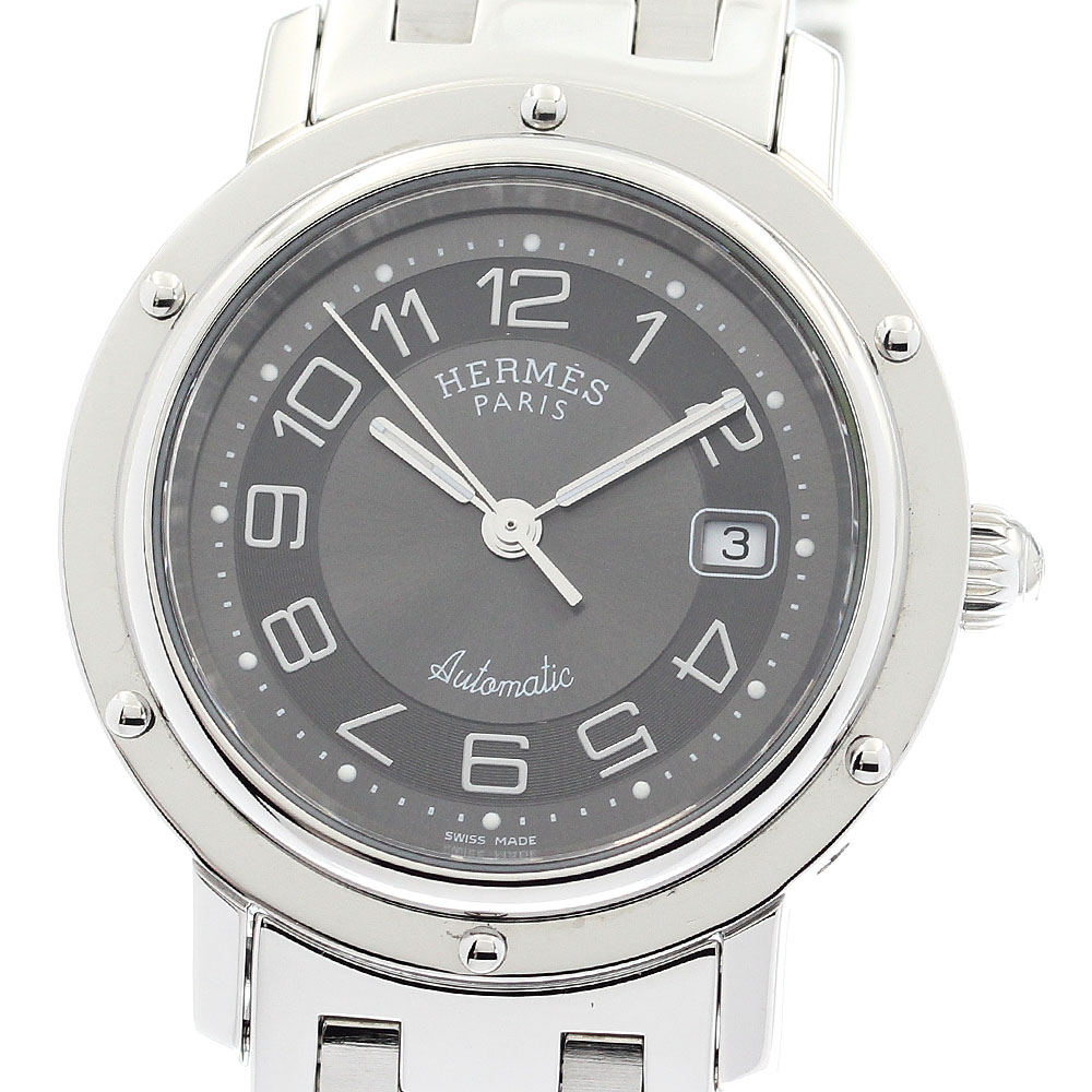エルメス HERMES CL5.410 クリッパー デイト 自動巻き ボーイズ 美品 内箱付き_912577【中古】