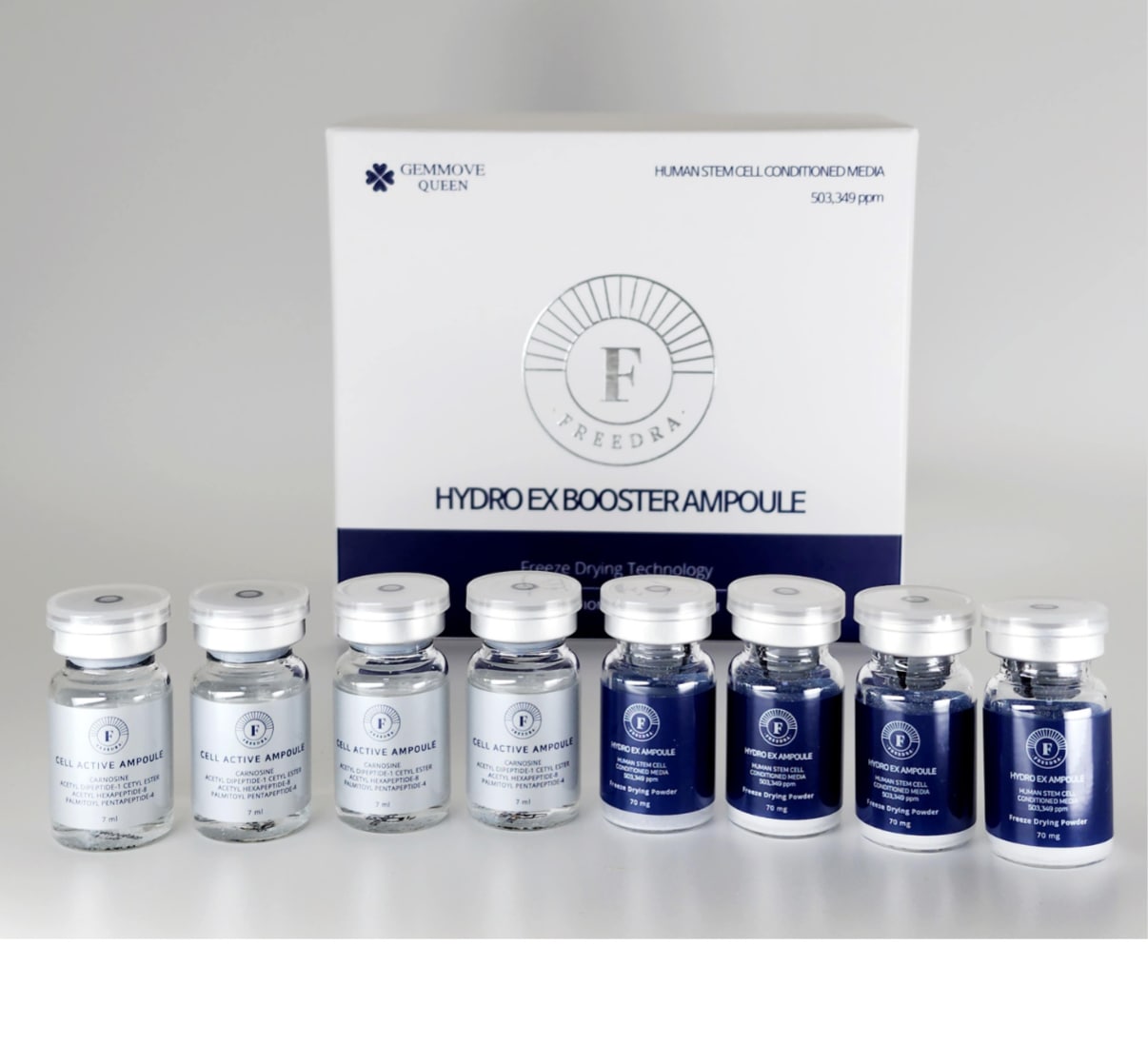 Freedra exosome ampoule 1step 70mg*4本 2step 4ml*4本 ギフト MTS ロール