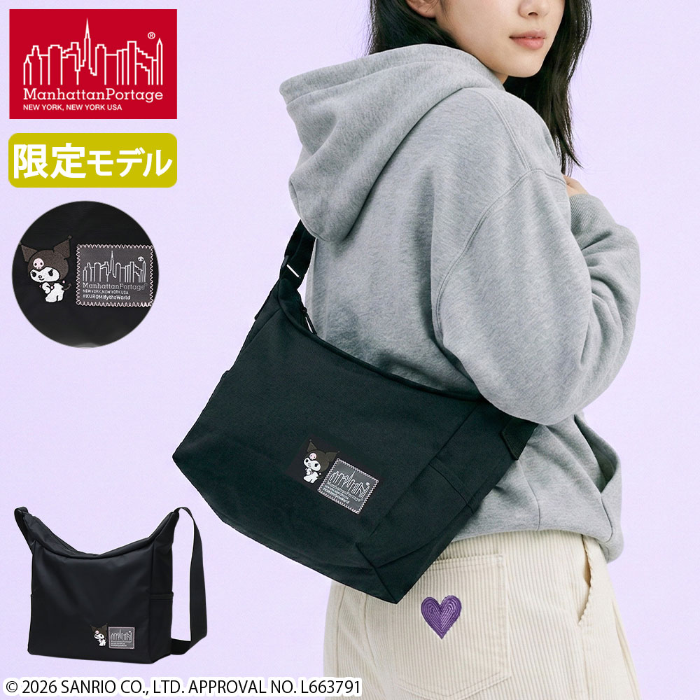 日本正規品 メンズ レディース コラボ 数量限定 斜めがけ B5 KUROMI BED-STUY SHOULDER BAG FLIGHT NYLON BACKING MP6041NTWLBKRM