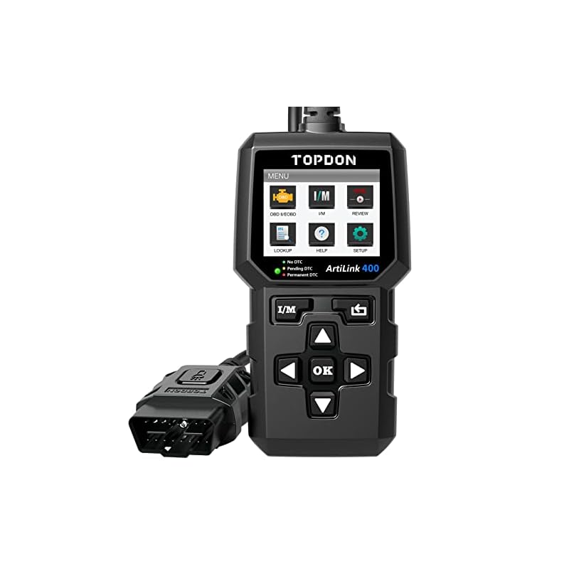 TOPDON AL400 OBD2 診断機 自動車スキャンツールチェックエンジンライト用OBD2診断スキャンツールスモッグチェック/ O2センサーテスト/ EVAPテスト/オンボードモニターテス