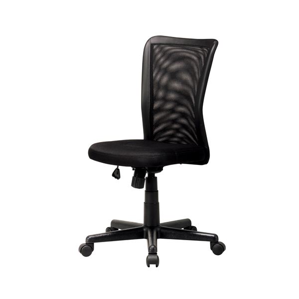 オフィスチェア/デスクチェア ブラック 幅435奥行530高さ8901010mm メッシュ キャスター付き 会社 組立品