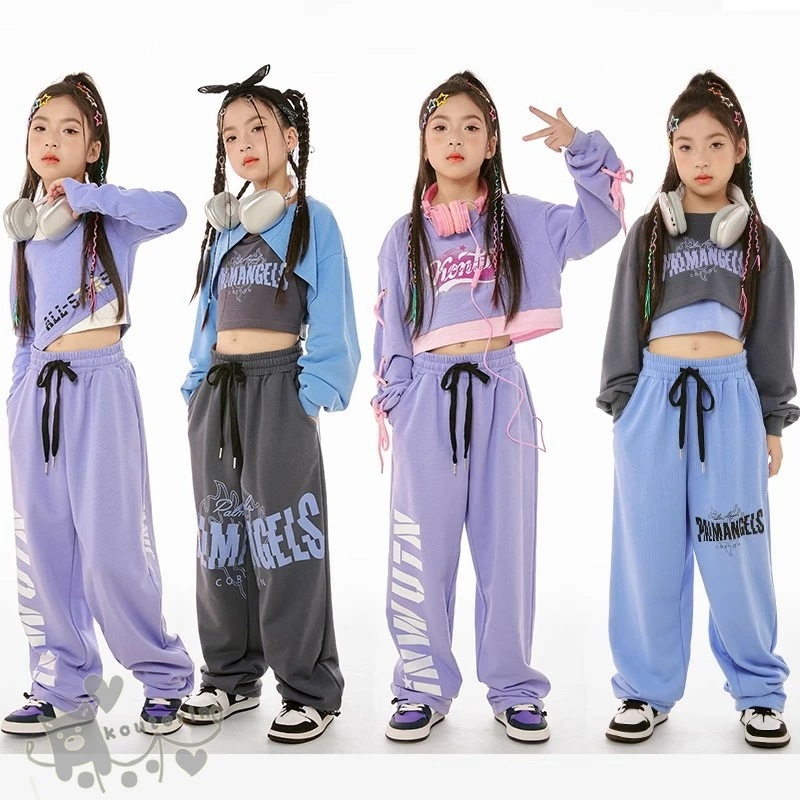 ダンス衣装 ヒップホップ トップス 長袖Tシャツ ロングパンツ へそ出し キッズ ガールズ 男の子 セットアップ 派手 K-POP 韓国 ステージ衣装 応援団 練習着 体操服 発表会 hiphop 演 4,686円
