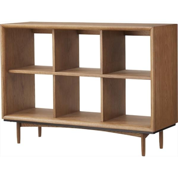 オークと黒アイアンのオープンシェルフ ラグジュアリー ジャパンディ 北欧 インダストリアル 収納家具 黒 ブラック リビング