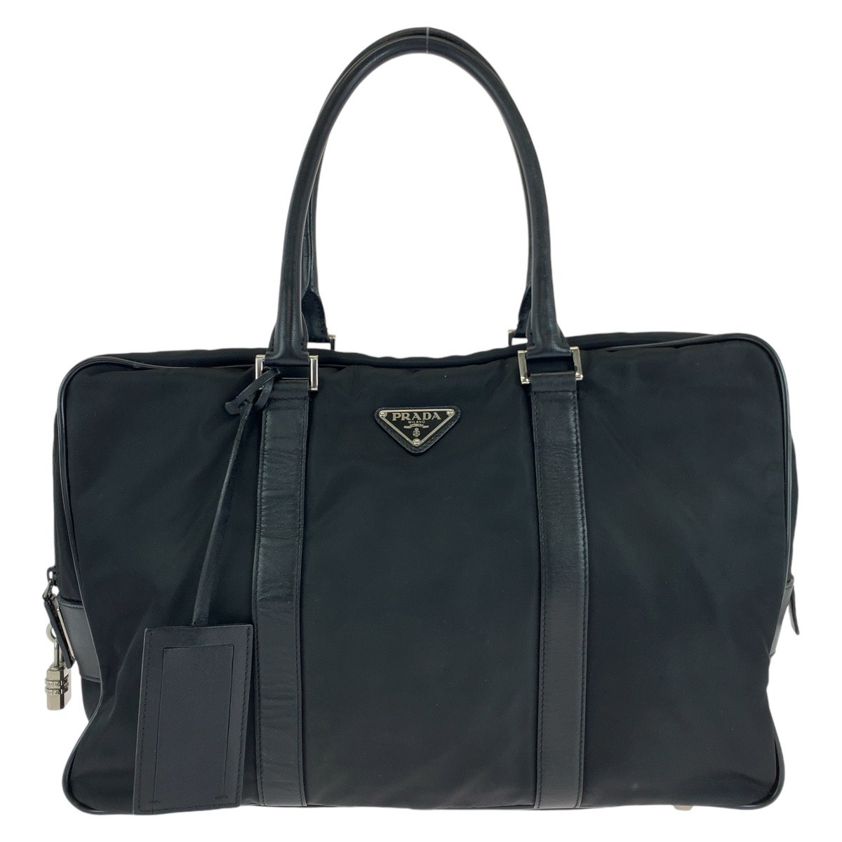 テスート 三角ロゴプレート ブラック 黒 シルバー金具 ナイロン/レザー ビジネスバッグ ブリーフケース メンズ 410117