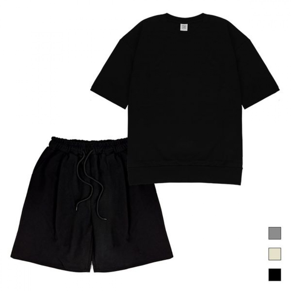 ポールアンドポール バミューダ ワイド ワンタック パンツ & オーバーサイズ 半袖 セット