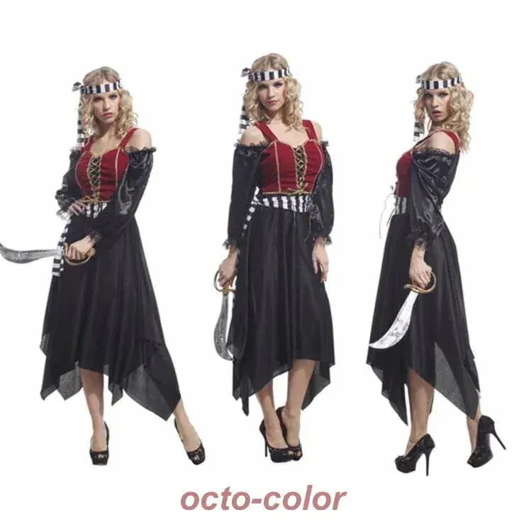 レディース イベント 女海賊 仮装 ジャック船長パイレーツオブカリビアン コスプレ衣装 女性用 【新品先発】大人用 【ハロウィンカーニバル】ガールズ