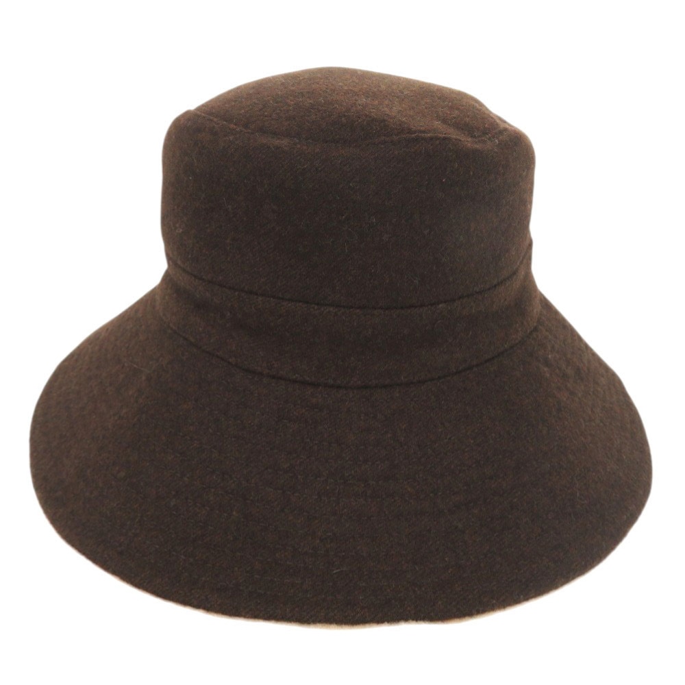 美品 バケットハット 帽子 カシミヤ/ウール/アンゴラ ブラウン 0366【中古】 レディース