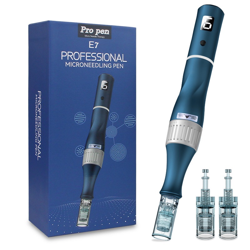 美容器Pro Pen E7電動マイクロニードル マイクロニードルブラシ毛ひげ成長無線Derma 美顔美容ローラー 美顔器セットツール