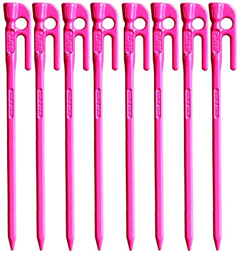 エリッゼ(ELLISSE) 鍛造ペグ エリッゼステーク 28cm ピンク粉体塗装 8本セット MK