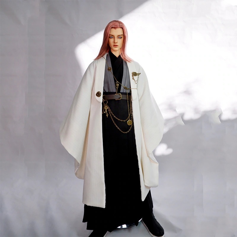 BJDドール衣装セット スチームパンク 古風スーツ 浮世 白 人形用時代服 SD17/70cm/ID72/75ドール服