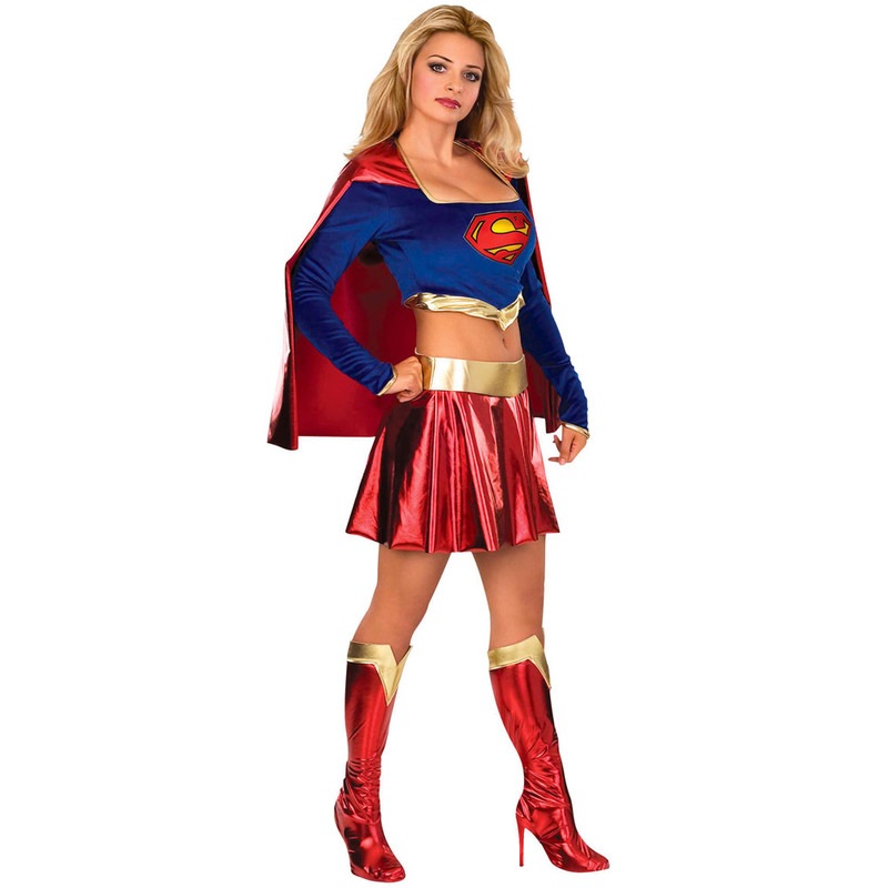 コスプレ 仮装 スーパーガール XS 【 コスプレ 衣装 ハロウィン 仮装 コスチューム 大人用 レディース 余興 女性用 パーティーグッズ スーパーウーマン 正規ライセンス品 公式 スーパーマン ア