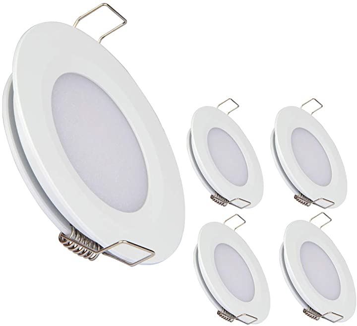 RV ボート 埋め込み天井ライト 4個パック DC12V ホワイト( ホワイト仕上げウォームホワイト)