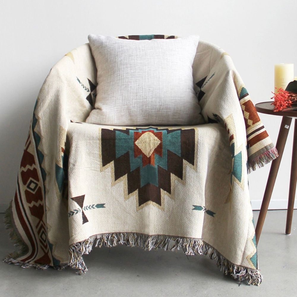 ソファカバー 北欧風 幾何学模様 2人掛け カウチ おしゃれ フリンジ マルチカバー ソファブランケット 綿 長方形 モダン プレゼント 11,310円