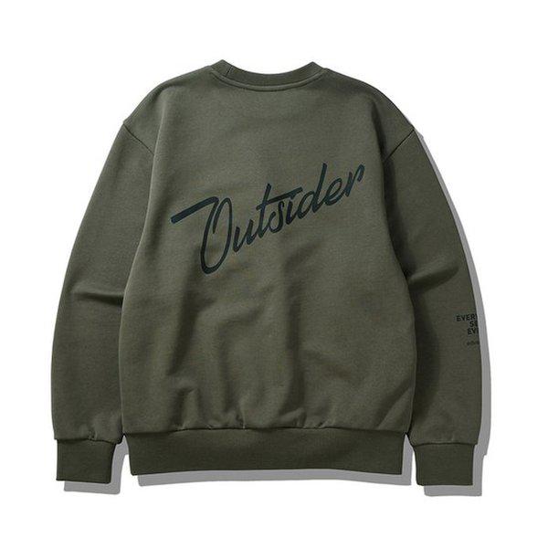Outsider レタリング バックプリンティング 男女共用 スウェットシャツ JQ1TSU836KH