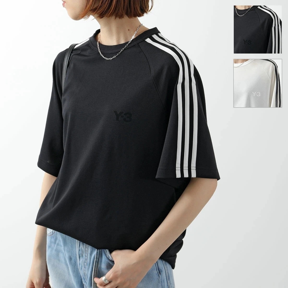 Y-3 ワイスリー Tシャツ U WIRE T-SHIRT JW7352 JY8187 レディース カットソー 五分袖 クルーネック オーバーサイズ ワイヤー入り