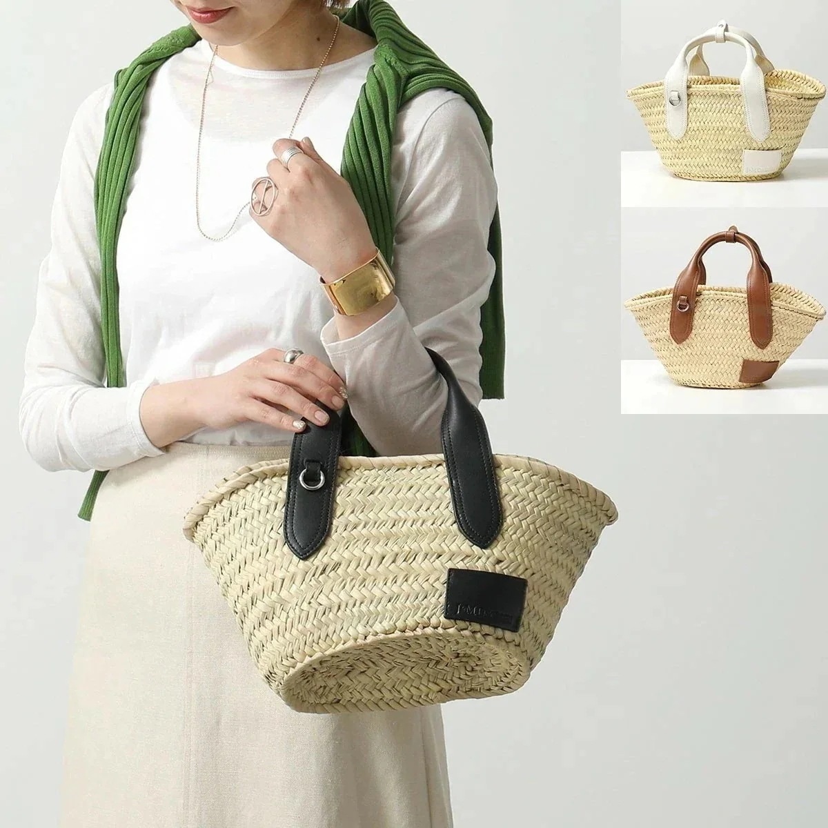 J&M DAVIDSON バスケット S SMALL BASKET カゴバッグ LSBK-0XX-PLSC レディース ラフィア×レザー ハンドバッグ ミニトー