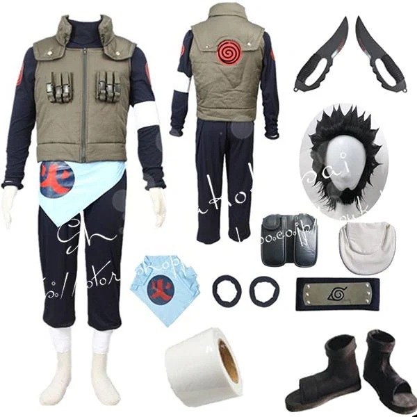 子供用 大人用 ナルト 猿飛アスマ さるとび アスマ コスプレ衣装 ウィッグ 靴 コスチューム 演出服 コス 変装 仮装 撮影 祭り