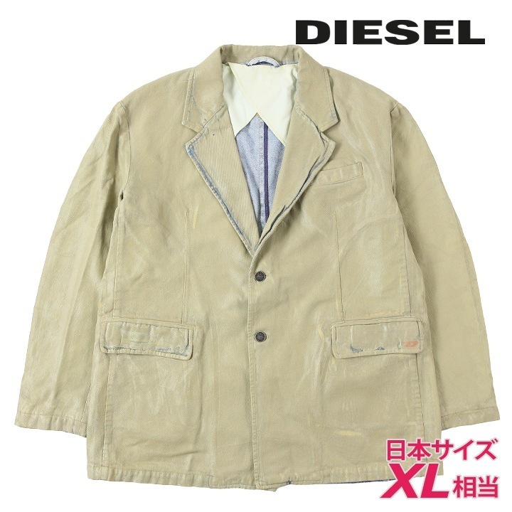 デニムテーラードジャケット メンズ D-BLAZ コーティング加工 ボクシーシルエット die-m-o-f8-412