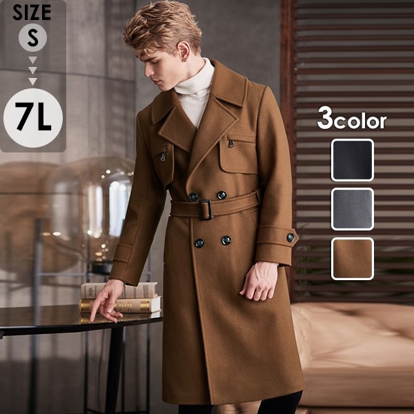 ロングコート メンズ チェスターコート 3カラー ビジネス かっこいい 大きいサイズ アウター メンズファッション 防寒 体型カバー おしゃれ 春 秋冬 ブラック キャメル グレー 20代 30代 4 12,903円