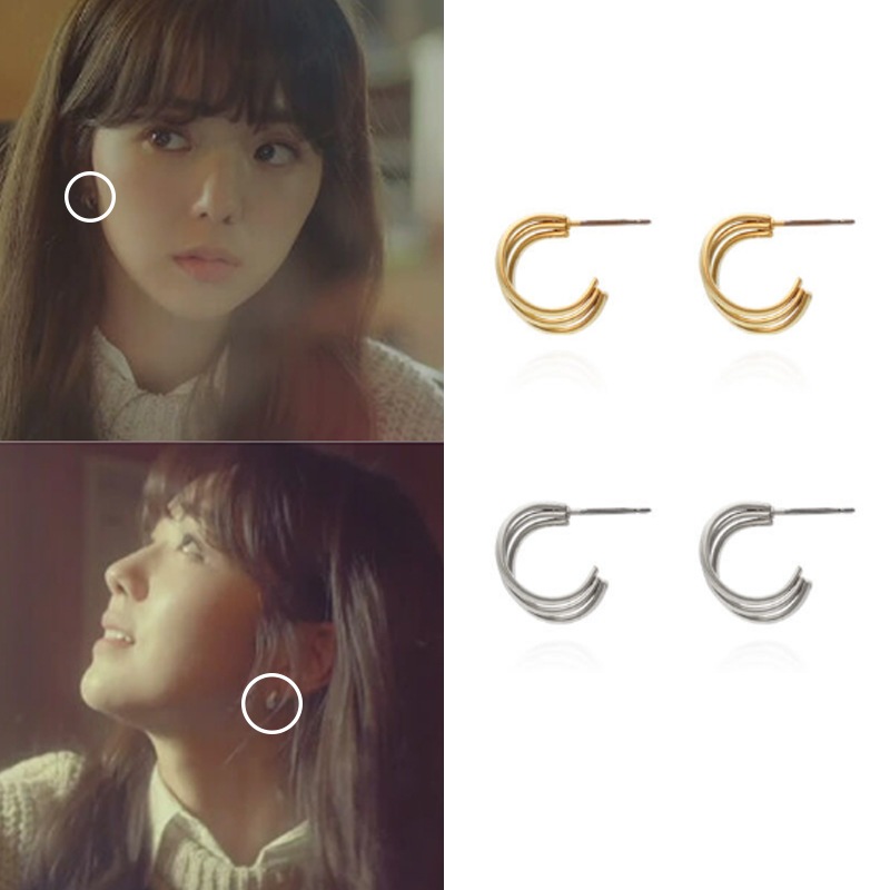 [チェスビン着用] [韓国ファッションジュエリー]マットマリンベアリング 韓国女性アクセサリー 韓国の人気芸能人着用 ピアス