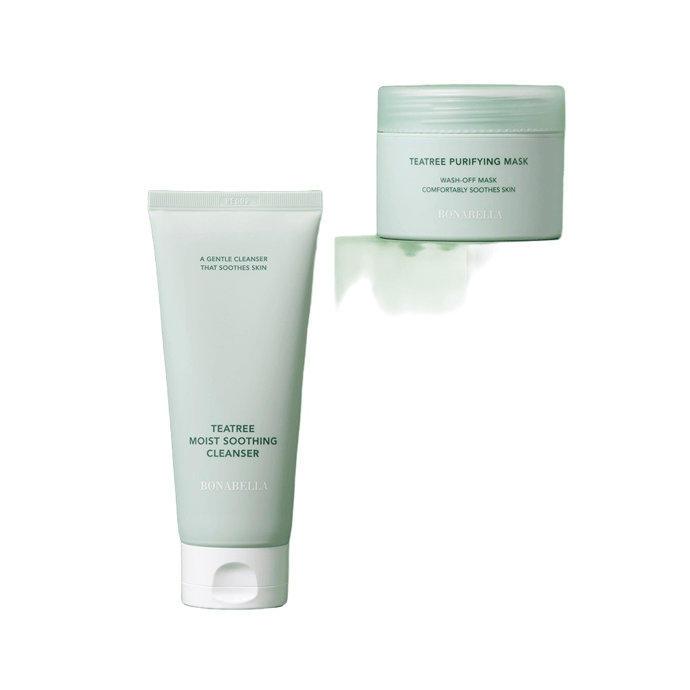 毛穴鎮静ティーツリーセット (ティーツリーピュリファイングマスク 100ml+ティーツリーモイスト スージングクレンザー 120ml)