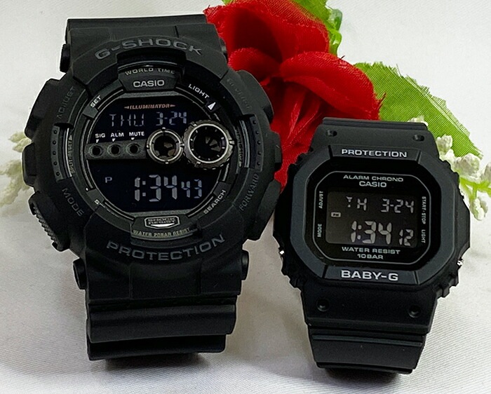 電池式 恋人たちのGショック ペアウオッチ G-SHOCK BABY-G カシオ 2本セット GD-100-1BJF BGD-565-1JF デジタル お揃い g-shock 人気 婚約　夫