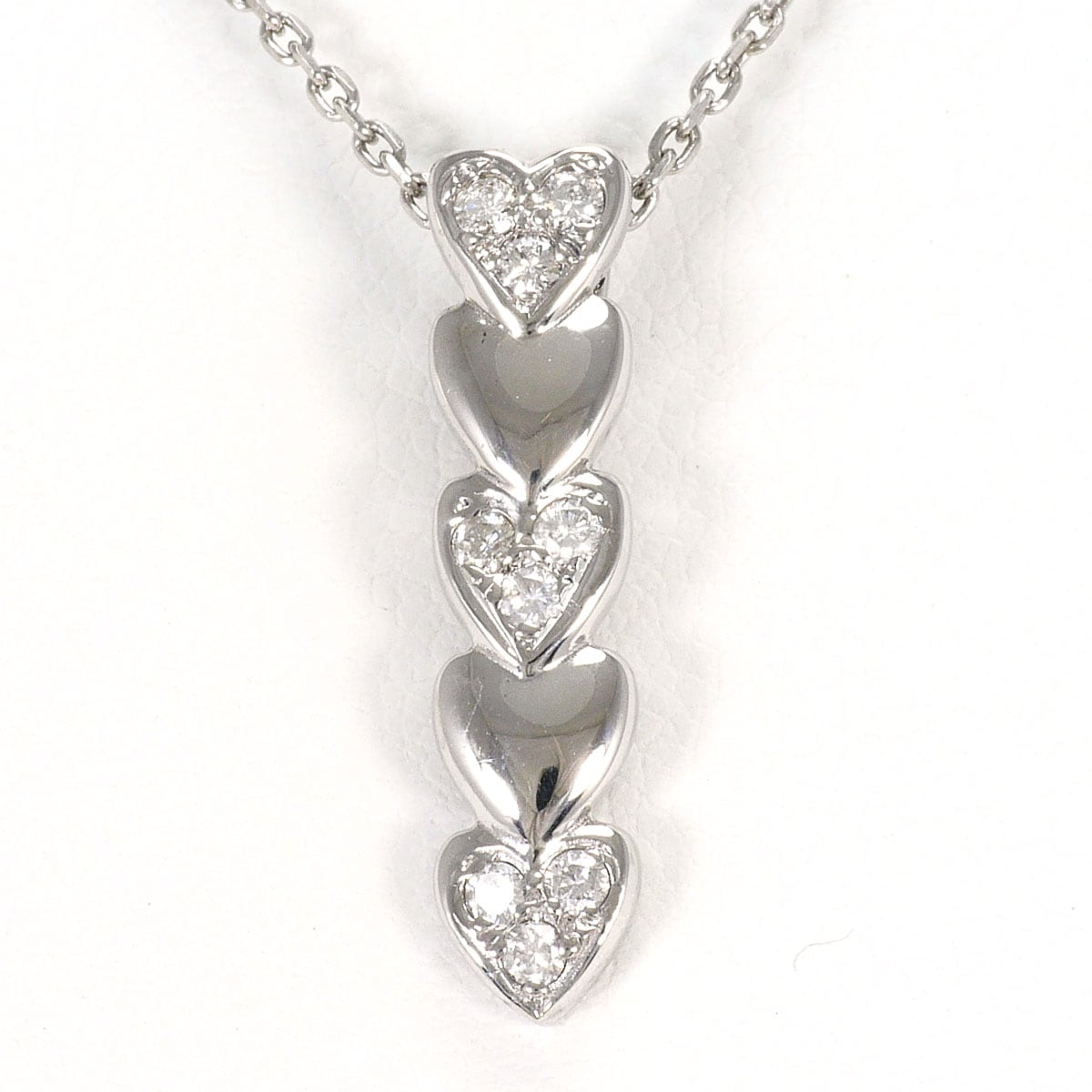 K9 9金 WG ホワイトゴールド ネックレス ダイヤモンド 0.17ct 総重量約3.9g 約40cm ジュエリー 中古