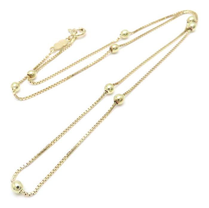 ボールモチーフ付き ベネチアンチェーン ネックレス K18YG イエローゴールド レディース/295072【中古】