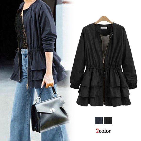 冬 ワンピース フリル レディース THOM トップス カジュアル 裾フリル ジップ 羽織り チュニック WILLS ホワイトデー 秋 6,064円