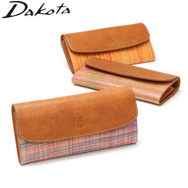 ダコタ限定ノベルティ付 長財布 レディース ブランド 本革 大容量 軽い カード ファスナー付き チェック柄 大人 アトリエ 0031571