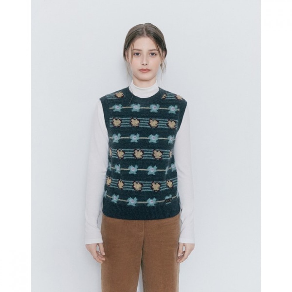 (ヘッジズレディース) 24FW フラワーベストダークカーキ HSSW4DL81K3