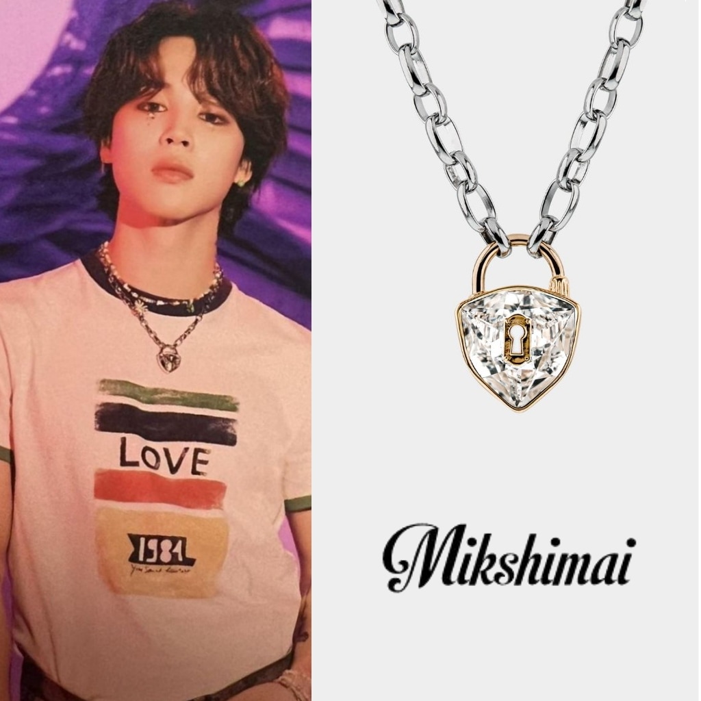 【BTS 着用】 CRYSTAL INTERLOCKING LOCK CHAIN NECKLACE 【JIMIN 着用】