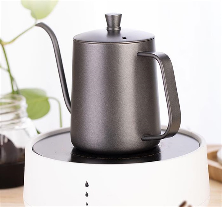 INSスタイル やかん ステンレス コーヒーポット 耳掛け 長口やかん 蓋付き 加熱可能なケトル本体 家庭用 細口ポット ドリップコーヒーポット