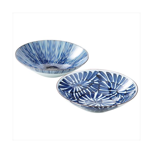 波佐見焼 古染紋 手描き多用鉢ペア K50806024