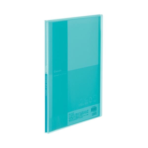 （まとめ）コクヨ クリヤーブック（Glassele） 固定式 A4タテ 20ポケット ライトブルー ラ-GL20LB 1冊 (×20セット)